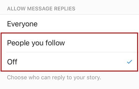 Restrict replies to Instagram Stories
