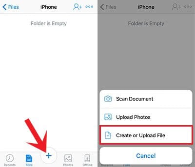 Add files from iCloud to Dropbox