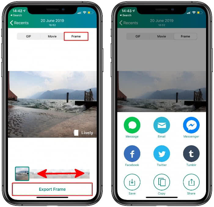 Edit and share Live Photos in Lively app