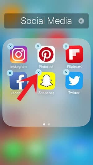 Delete Snapchat from your iPhone