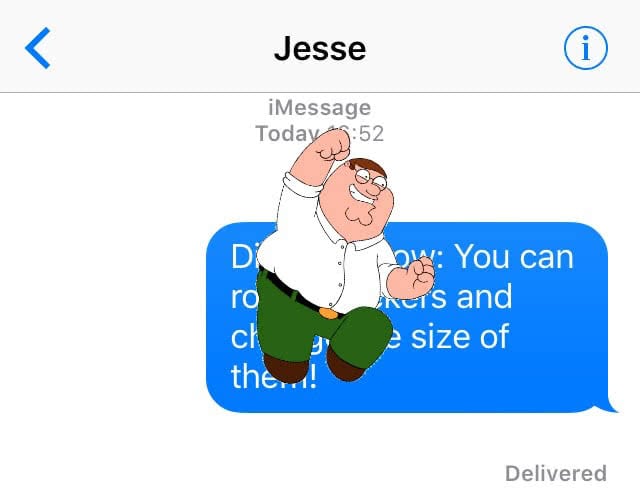 iMessage – How To Rotate & Change Size of Stickers