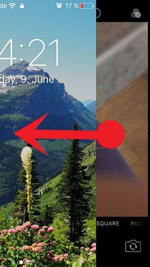 Activate camera on Lock Screen to avoid the charging signal on iPhone