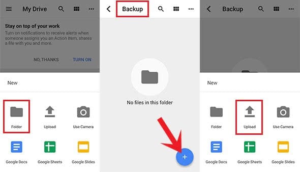 backup phone photos to google drive