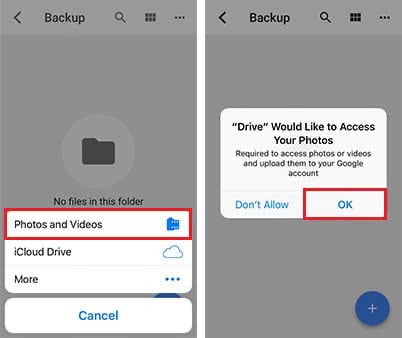 using google drive as backup for ipad