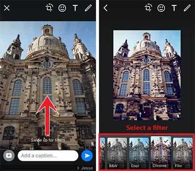 WhatsApp: Using Filter For Photos & Videos