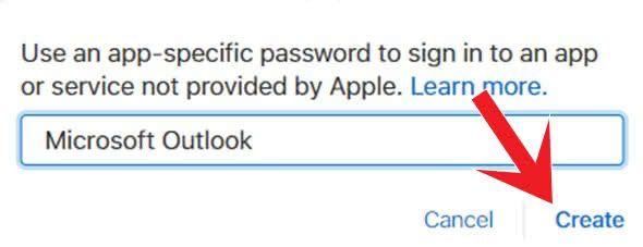 Create a password label for app-specific password