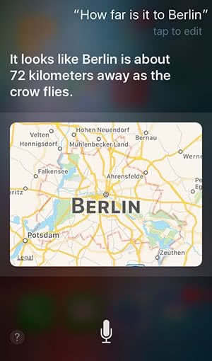 Use Siri to help navigating on Apple Maps
