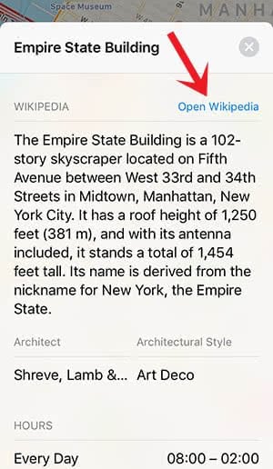 Wikipedia information on Apple Maps