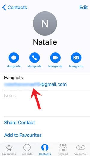 Make a Hangouts call from Phone app on iPhone