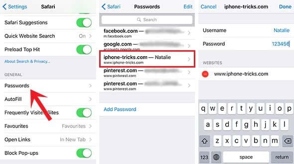 Save and manage your password with Safari