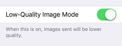 Send images in low quality via iMessages
