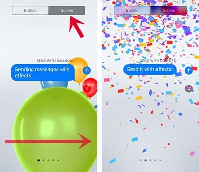 Send effects in iMessages