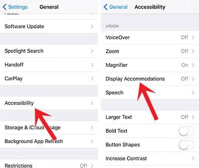 Go to Display Accommodations in your iPhone Settings to adjust the display colors