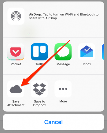 Save attachments to iCloud in Mail app