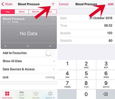 Add data manually in Health app