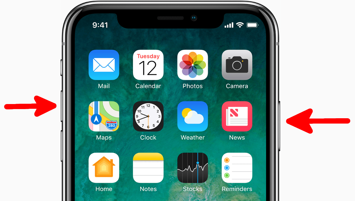 Mengambil tangkapan layar di iPhone X