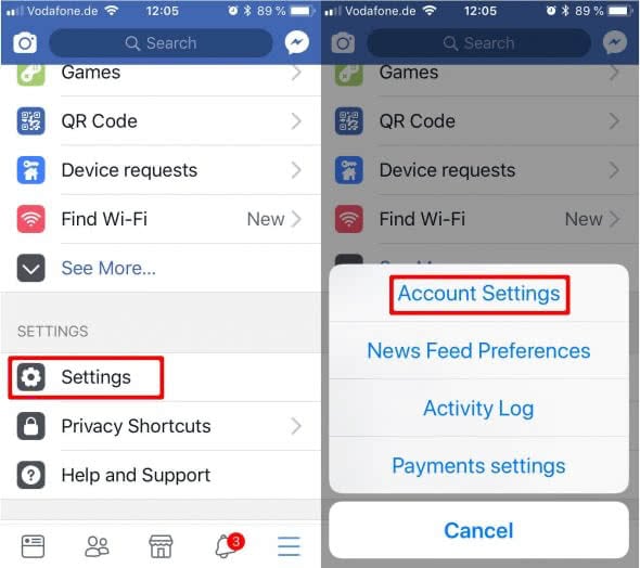 Facebook App Check Privacy Settings on iPhone