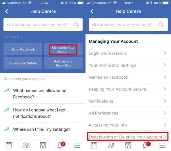 Delete Your Facebook Account  permanently - Managing Your Account