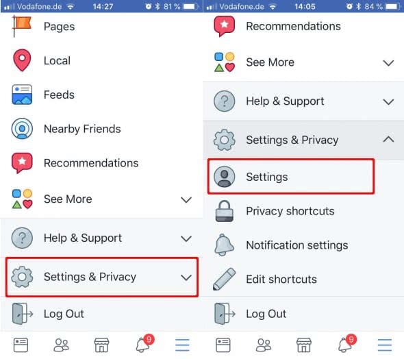إعدادات الخصوصية في Facebook