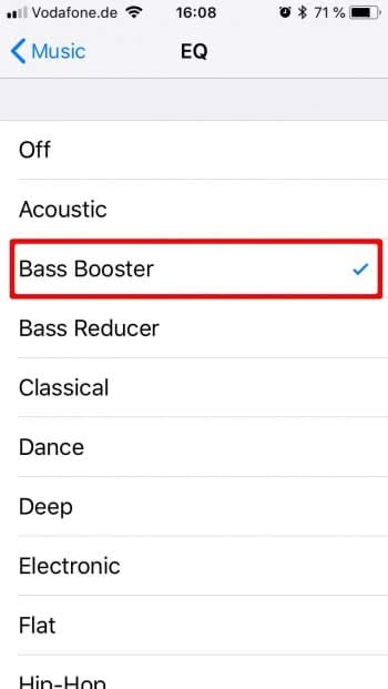 تفعيل Bass Booster على iOS