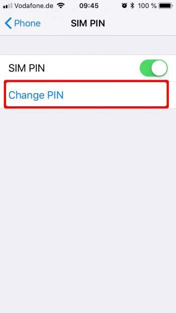تغيير SIM Pin