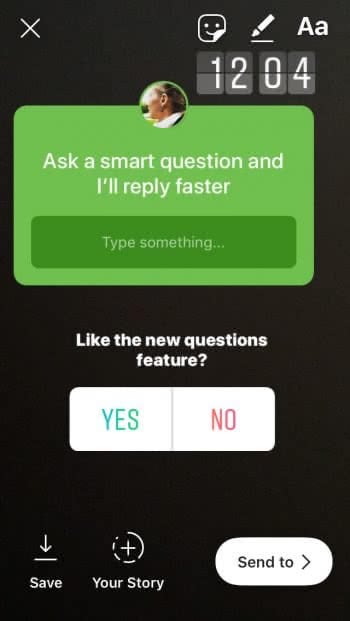 ملصق سؤال Instagram في Instagram Story