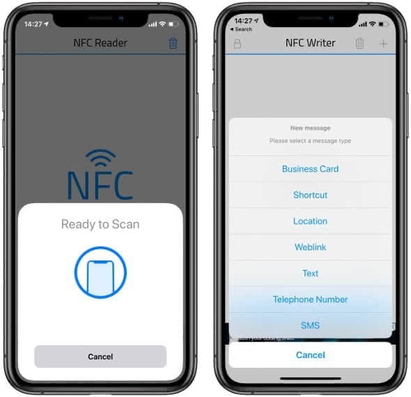 "NFC for iPhone" app screenshots