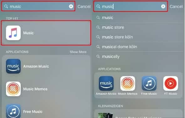 Search for App in Spotlight on iPhone