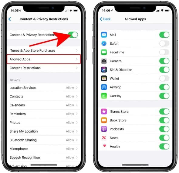 Content & Privacy Restrictions on the iPhone