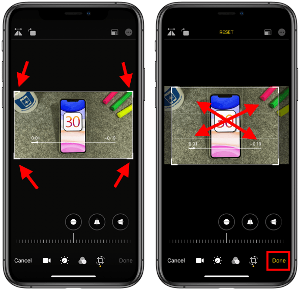 how to crop a video on iphone