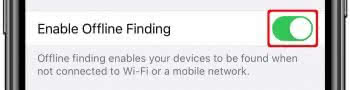 Enable Offline Finding on iPhone