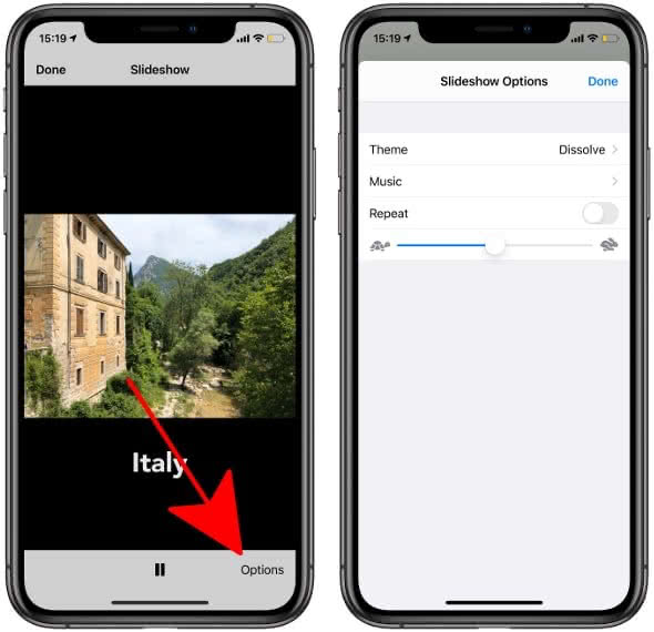 Customize slideshow settings in the Photos app
