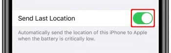 Enable "Send Last Location"