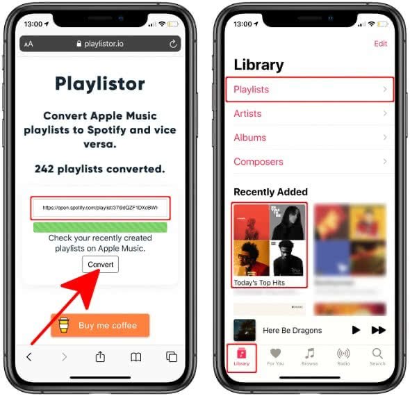 انقل قائمة تشغيل Spotify إلى Apple Music