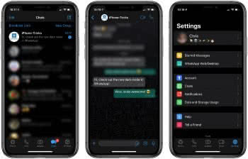 whatsapp dark mode ios 16