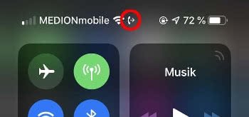 Call forwarding symbol in the iPhone status bar