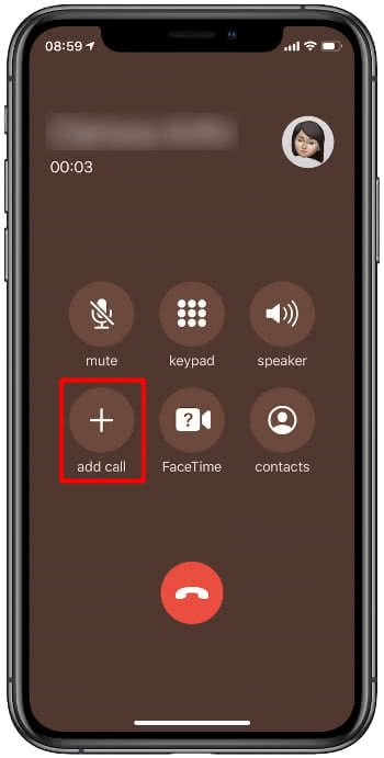 Add call to establish a conference call on iPhone
