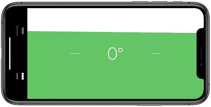 Spirit level feature on the iPhone