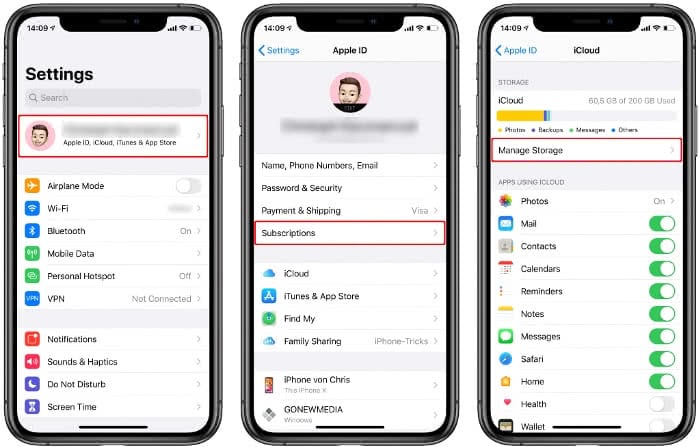 Manage iCloud storage on iPhone