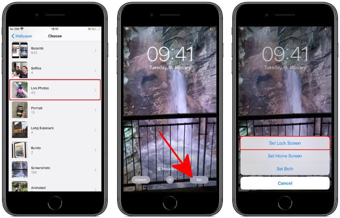Définir Live Photo comme fond d'écran sur l'écran de verrouillage de l'iPhone
