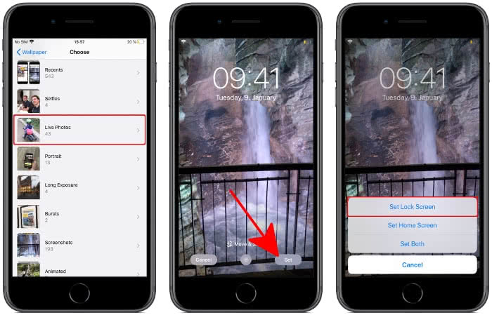 Set Live Photo as wallpaper on the iPhone lock screen