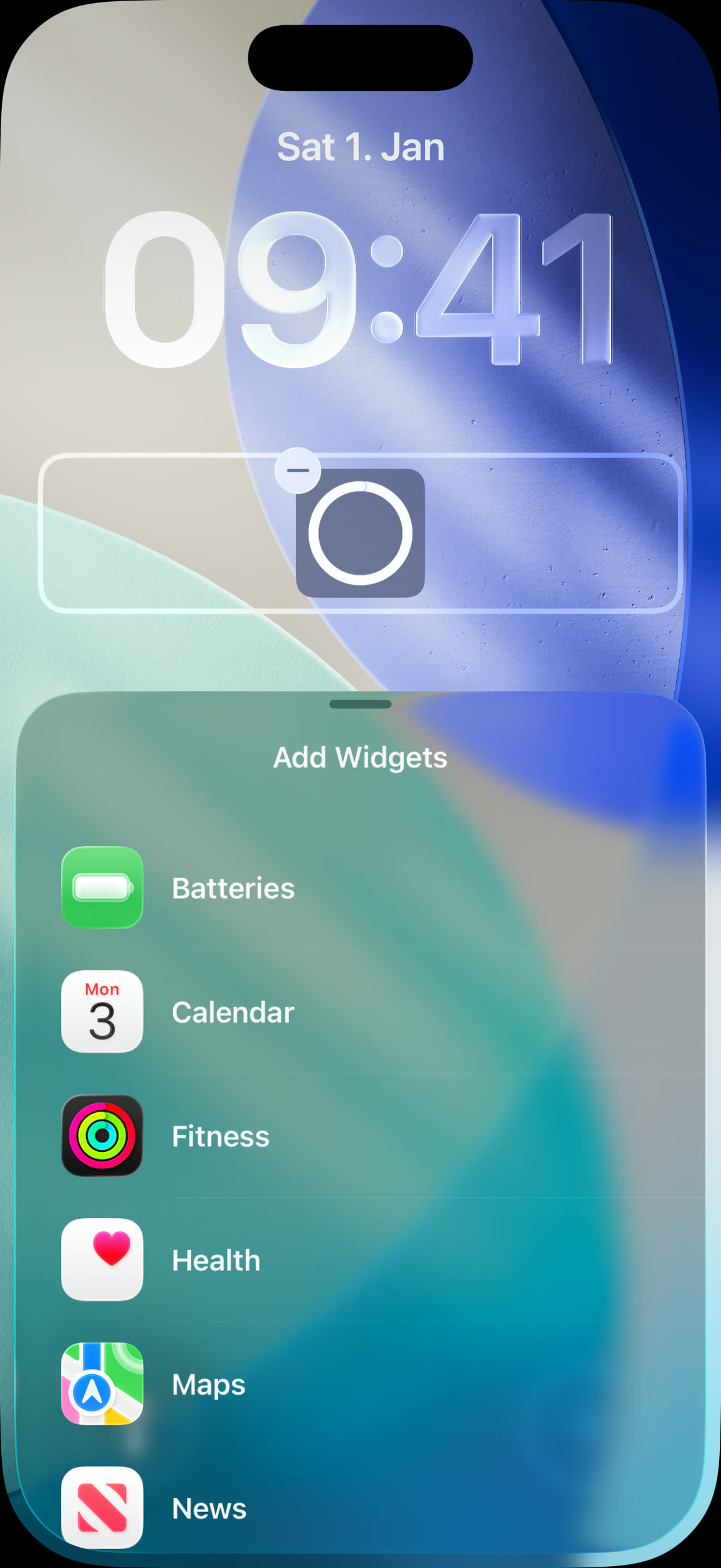 Add Widgets gallery on the iPhone Lock Screen
